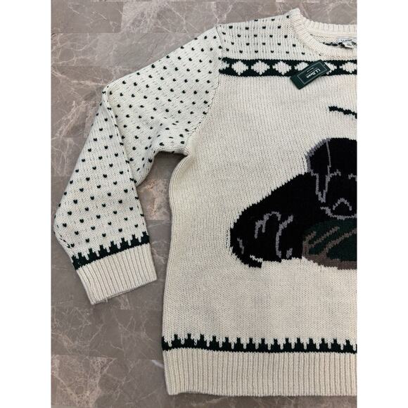 LL Bean L Classic Ragg Lambs Wool Dog Boot Knit Crewneck Cream Puppy Women 3XL - Picture 2 of 9